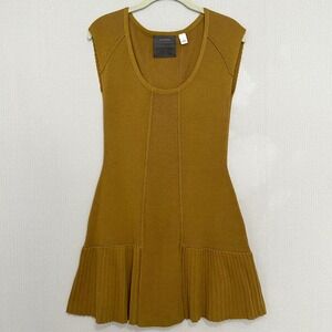 Guinevere Anthropologie Lydia Sweater Mini Dress Mustard Yellow Medium